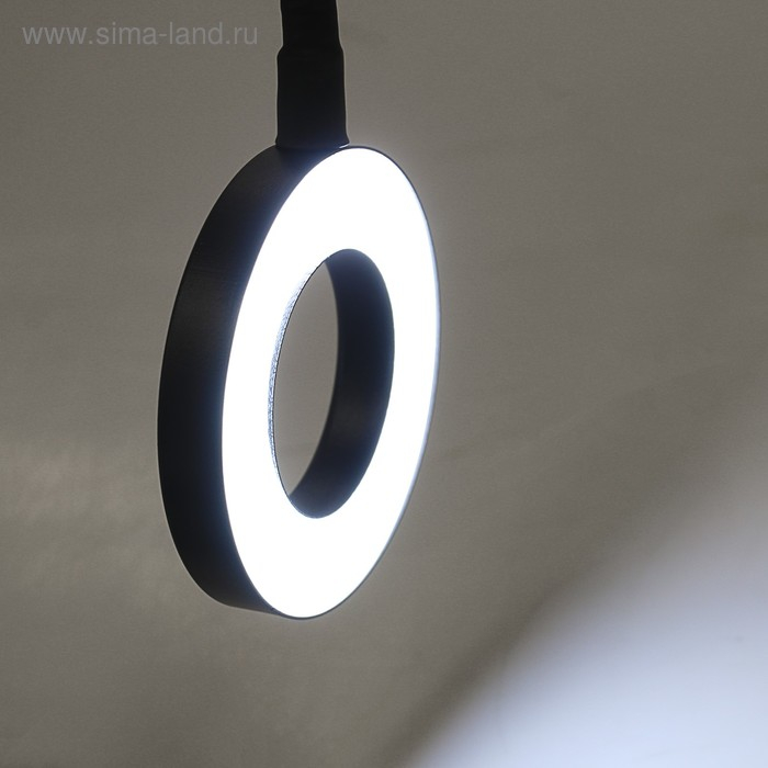 Светодиодная кольцевая лампа Luazon СК-001, гибкая ножка, 5 Вт, 12 ламп, 10 режимов