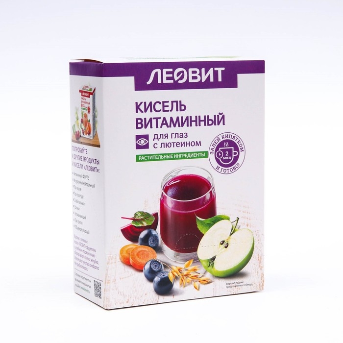 Кисель Леовит  Кисель Леовит "Витаминный", для глаз с лютеином, 5 пакетов по 18 г