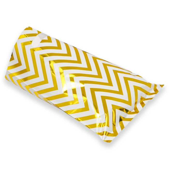 Набор подарочных пакетов, металлизированныей, Набор подарочных пакетов, металлизированныей, "Зиг-заг" золотой 17х25 см , 20 микрон 10 шт набор