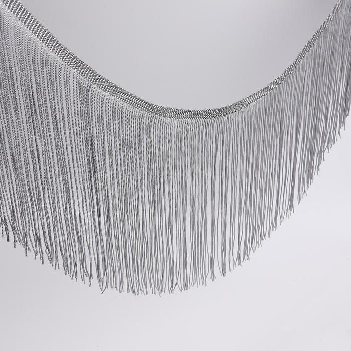 Тесьма декоративная «Бахрома», 20 см, 5 ± 0,5 м, цвет серый Тесьма декоративная «Бахрома», 20 см, 5 ± 0,5 м, цвет серый