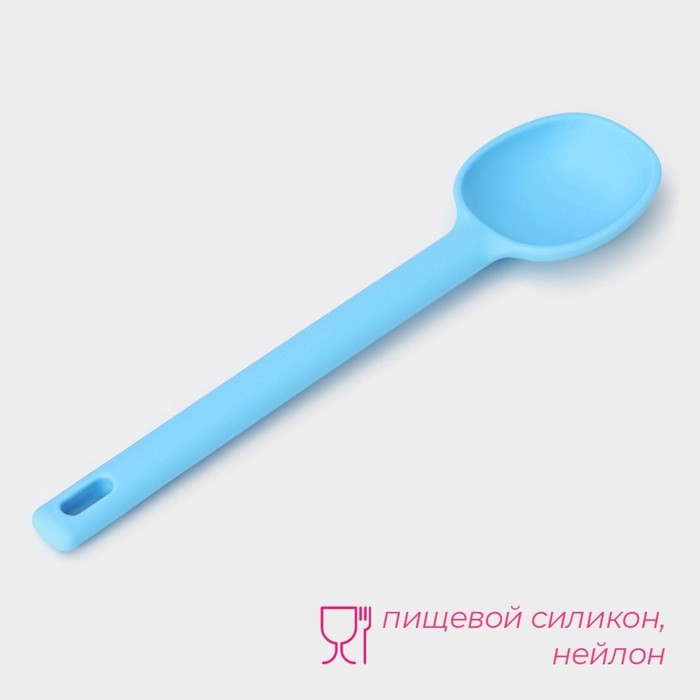 Ложка Доляна «Люкс», 28×6,5×2 см, цвет голубой Ложка Доляна «Люкс», 28×6,5×2 см, цвет голубой