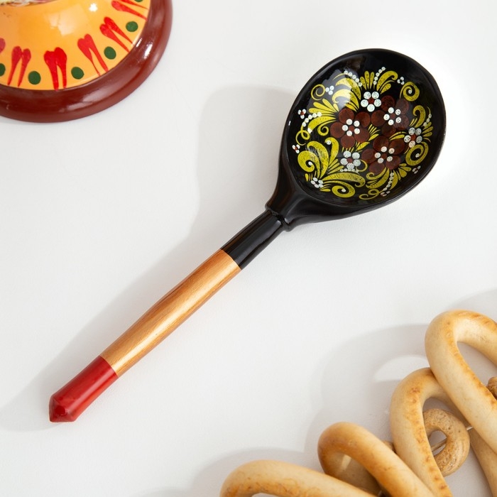 Ложка полубаская с росписью, 19×6 см, микс Ложка полубаская с росписью, 19×6 см, микс