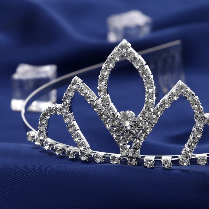 Диадема для волос "Фелиция" очарование, 4,5 см, серебро