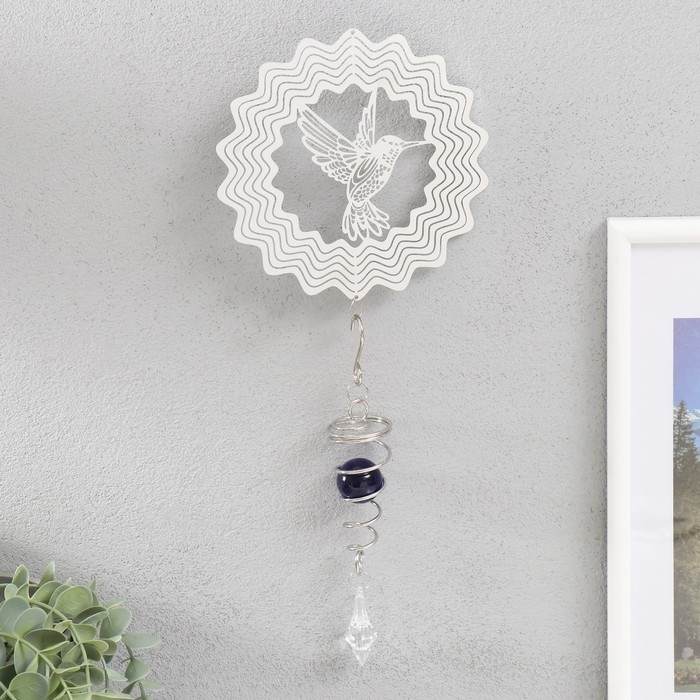 Ветряной колокольчик металл 3D Ветряной колокольчик металл 3D "Колибри" с бусиной 13,5х13,5х31 см