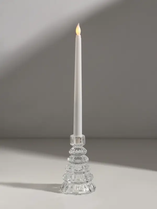 Подсвечник стекло  Подсвечник стекло "Ёлочка" прозрачный d=2 см 8,5х8,5х13,5 см