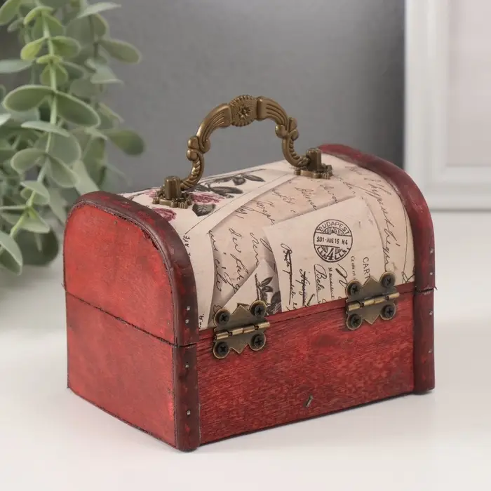 Шкатулка для украшений &laquo;Сундучок. Письма из далека&raquo;, дерево, 12&times;9&times;8.5 см