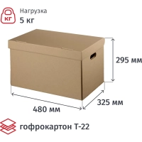 Короб архивный ДЕЛОПРОИЗВОДСТВО 480х325х295, Т22, уп 5 шт.