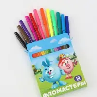 Фломастеры 12 цветов, вентилируемый колпачок &laquo;Смешарики&raquo;