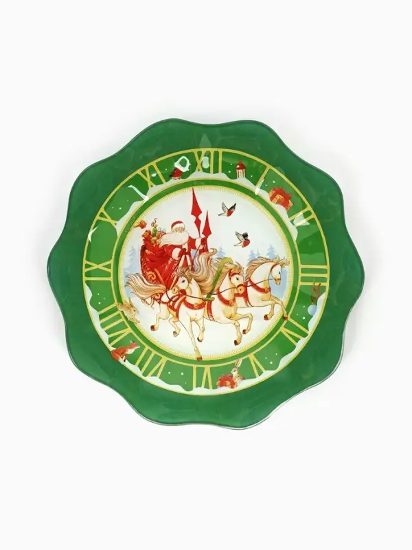 Тарелка новогодняя плоская &laquo;Тройка&raquo;, d=20 см