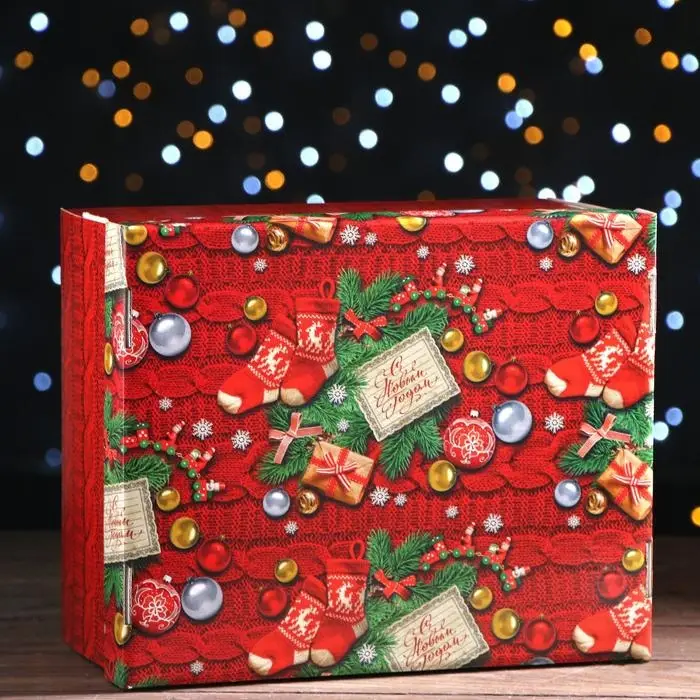 Складная коробка «С новым годом!», 31.2×25.6×16.1 см Складная коробка «С новым годом!», 31.2×25.6×16.1 см