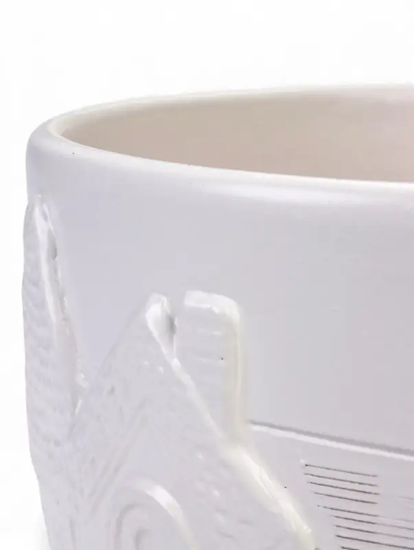 Горшок цветочный с поддоном 5 л, d122/h19,5 см белый керамика, Горшок цветочный с поддоном 5 л, d122/h19,5 см белый керамика, "Голландия" (М)