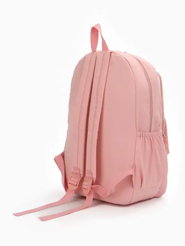 Рюкзак школьный на молнии, с карманами, с принтом, размер 30&times;13&times;44 см, розовый