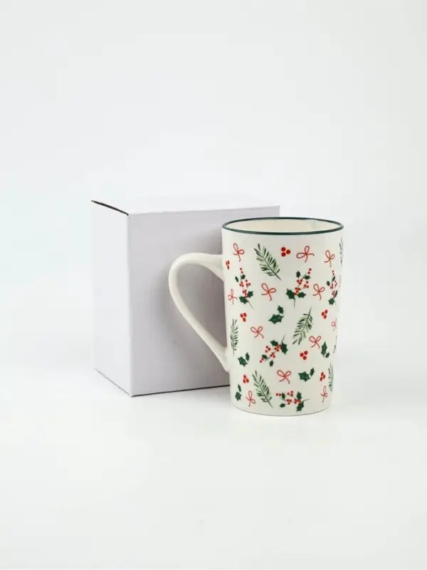Кружка новогодняя керамическая &laquo;Зимние узоры&raquo;, 385 мл, ручная работа
