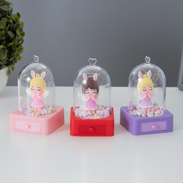 Ночник колба Ночник колба "Ангелочки" LED от батареек 3хLR1130 МИКС 7х7х11,5 см RISALUX