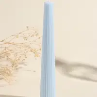 Набор свечей, 3.5х23 см, 2 шт "Башня" светло-голубой 4х9,5х25 см