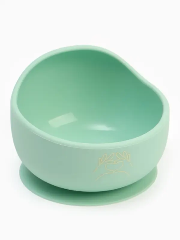 Тарелка детская на присоске и ложка, бирюзовый, Mum&Baby