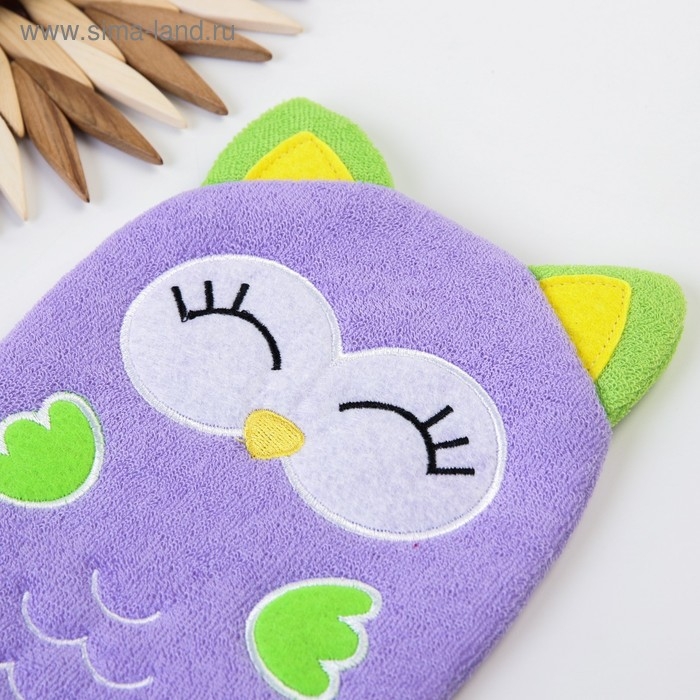 Игрушка-мочалка для купания, детская «Совёнок» из махры Игрушка-мочалка для купания, детская «Совёнок» из махры