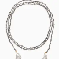 Бусы бисерные с подвесами жемчуг &laquo;Нить стекла&raquo;, L=120 см, №2, серые