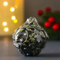 Свеча "Новогодний шарик", 55х55 мм, светло-зеленая роспись