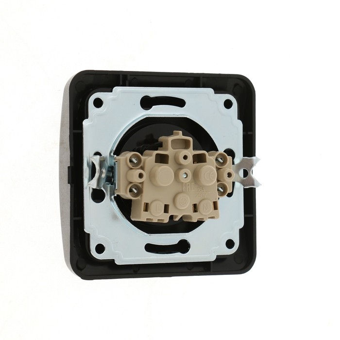 Розетка одноместная Luazon Lighting  Розетка одноместная Luazon Lighting "Орион", 10 А, скрытая, без з/к, черная