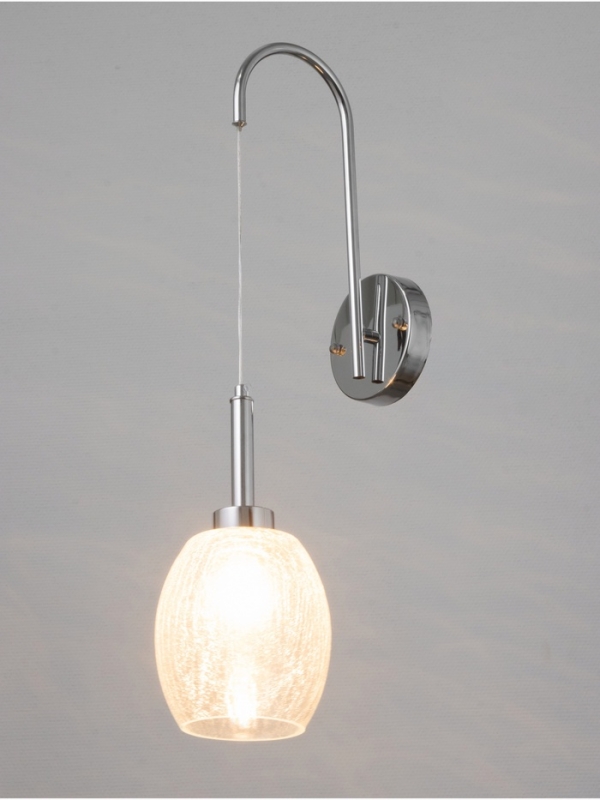 Бра «Кейти» 1х40Вт Е27 прозрачный/серебро 23х14х47+80см