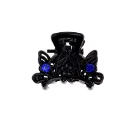 Крабик для волос &laquo;Чёрный с камешками&raquo;, 2.5 см, чёрный