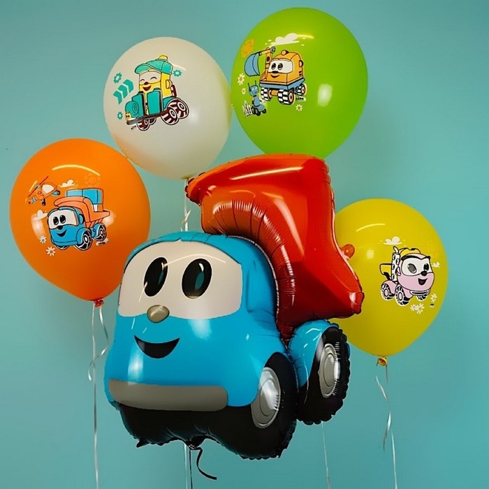 Шар фольгированный 28 Шар фольгированный 28" «Грузовичок Лёва», фигура, инд. упаковка