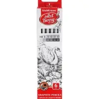 Набор карандашей чернографитных ErichKrause. ArtBerry, 6 штук, разной твёрдости, шестигранные, деревянные, серебристый корпус