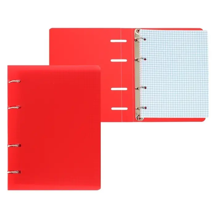 Тетрадь на кольцах Calligrata А5, 120 листов, в клетку, пластиковая обложка, блок офсет, красная