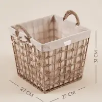 Корзина для хранения SL Home, ручное плетение, с ручками, квадратная, джут, 27&times;27&times;31 см