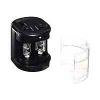 Точилка электрическая Berlingo Power TX, 2 отверстия, с контейнером, чёрная