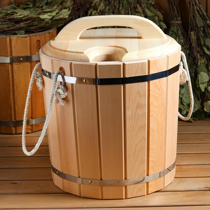 Запарник 20л. КЕДР , с пластиковой вставкой, с крышкой Запарник 20л. КЕДР , с пластиковой вставкой, с крышкой