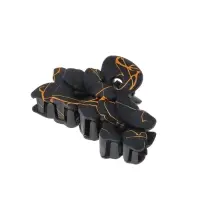 Крабик для волос &laquo;Классик&raquo; цветы, 7&times;4.5 см, матовый, чёрно-золотой