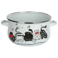 VETTA Хвостатые друзья Кастрюля эмалированная, 24см, 5,0л, индукция
