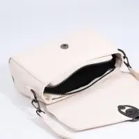 Сумка женская мессенджер на магните, 24&times;10&times;15 см, однотонная, белая