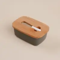 Маслёнка SL Home &laquo;Каса Перфекто&raquo;, с ножом для масла, бамбуковая крышка, 15&times;10&times;5.5 см