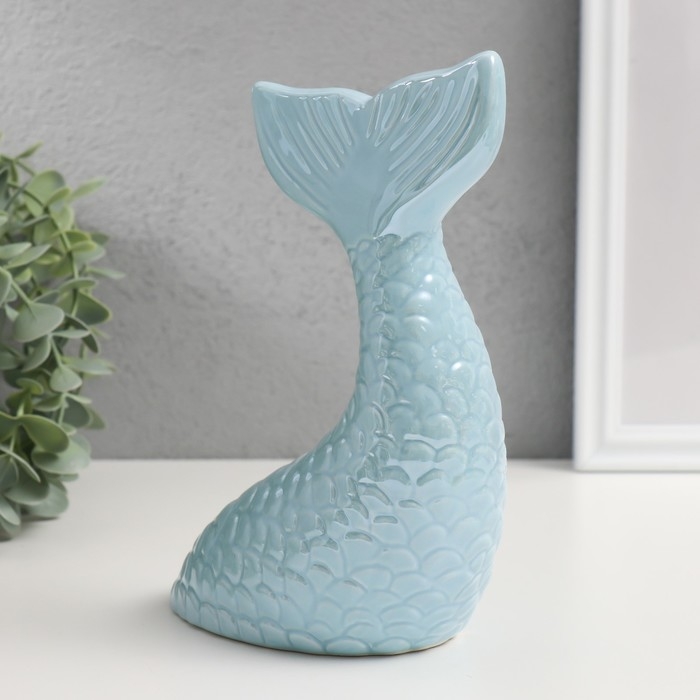 Копилка керамика Копилка керамика "Хвост русалки" голубой перламутр 16х9х18,8 см