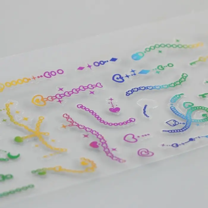 Наклейка пластик серебристые переливы "Дни и ночи" МИКС 8х20,5 см