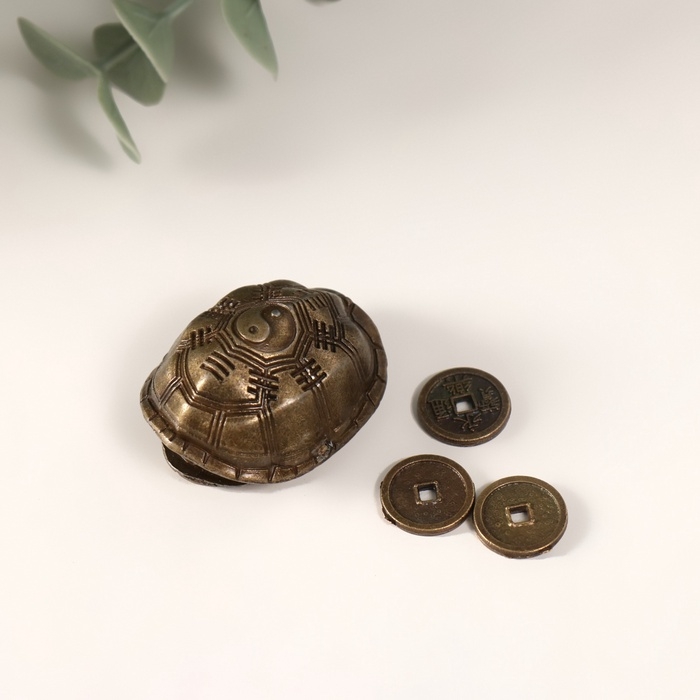 Сувенир металл Сувенир металл "Панцирь черепахи с монетками" d=1,1 см 3х2,4 см