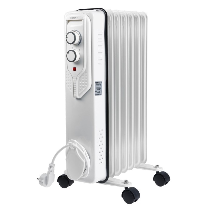 Обогреватель Centek CT-6205, масляный, напольный, 1500 Вт, 15 м², 7 секций, белый Обогреватель Centek CT-6205, масляный, напольный, 1500 Вт, 15 м², 7 секций, белый