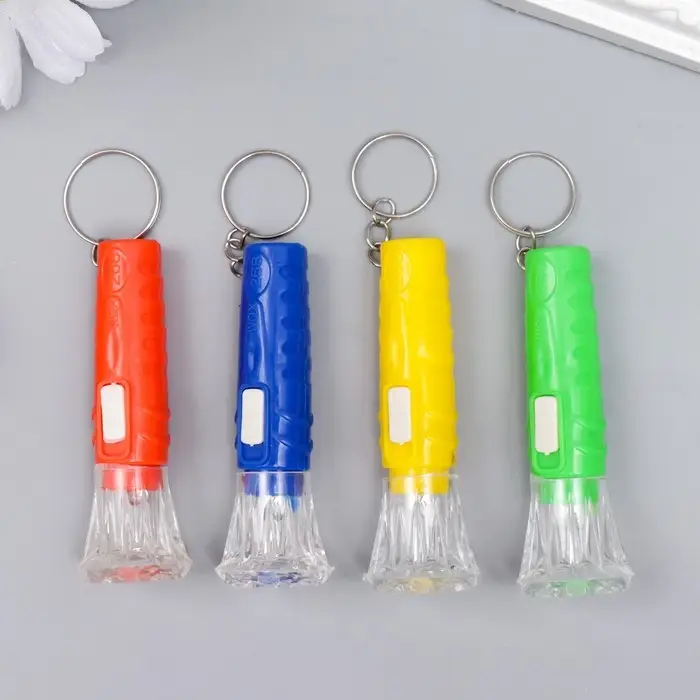 Фонарик брелок для ключей на кольце &laquo;Ромбики&raquo;, светит, 6.8&times;2.2&times;2.2 см, МИКС