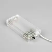 Гирлянда &laquo;Нить&raquo; 2 м, роса с насадками &laquo;Снежная ёлочка&raquo;, IP20, серебристая нить, 20 LED, 2 режима, от батареек АА&times;2, свечение белое