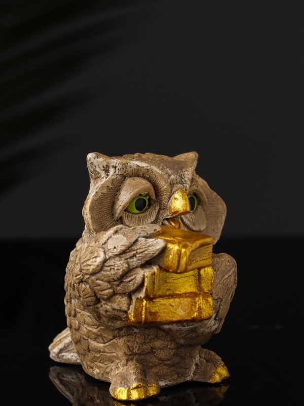 Фигура Фигура "Сова ученая" 8х9х7 см, бежевый