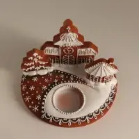 Подсвечник на 1 свечу &laquo;Новогодняя часовня из имбирных пряников&raquo;, 15&times;11.5&times;12.5 см