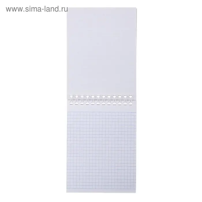 Блокнот А6, 40 листов, в клетку, на гребне, METALLIC "Белый", обложка бумвинил, блок офсет