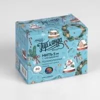 Гирлянда &laquo;Нить&raquo; 5 м с насадками &laquo;Колокольчики&raquo;, IP20, прозрачная нить, 20 LED, свечение мульти (RG/RB), мигание, 220 В