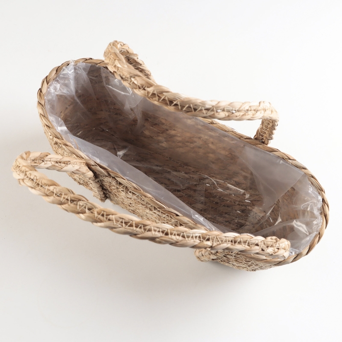 Набор корзин из 2 шт, 35х18хH20/HH44; 31х15хH11/HH39 см, коричневый, рогоз Набор корзин из 2 шт, 35х18хH20/HH44; 31х15хH11/HH39 см, коричневый, рогоз