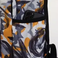 Рюкзак школьный, с абстрактным принтом, размер 30&times;13&times;42 см, жёлтый