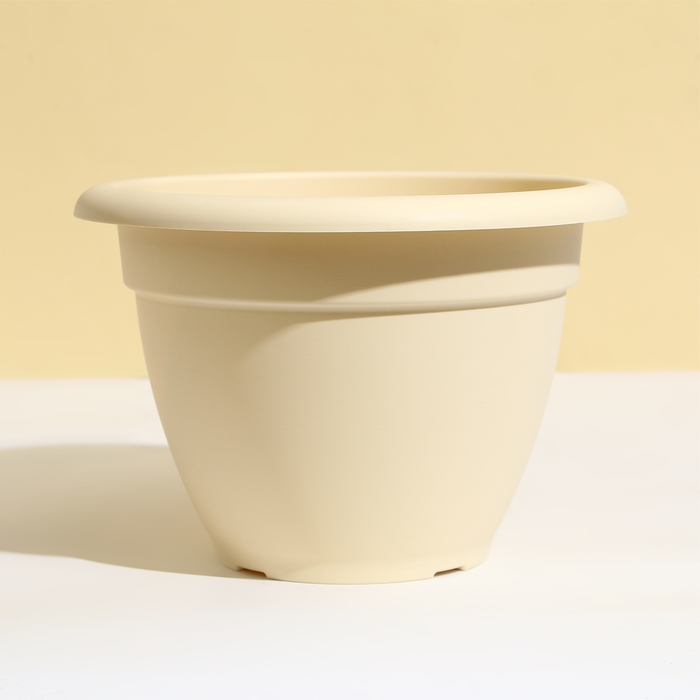 Горшок для цветов, d = 25 см, 4,3 л, пластик, светло-бежевый Горшок для цветов, d = 25 см, 4,3 л, пластик, светло-бежевый