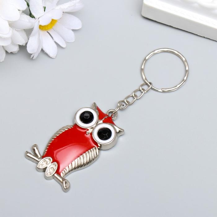 Брелок металл Брелок металл "Сова на веточке с ярким пузиком" МИКС 4,5х2,7 см